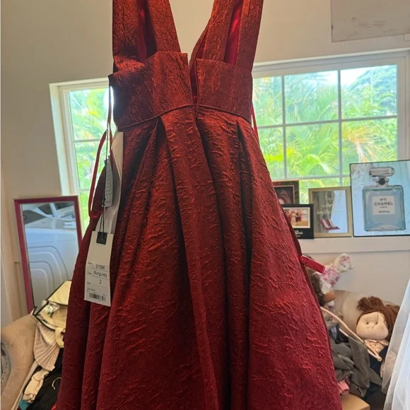 Mac Duggal Red A-Line Prom Dress - Picture 3 of 4